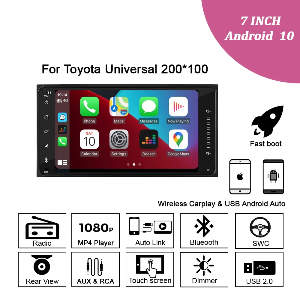 Автомобильный мультимедийный плеер на Android с 7 "экраном GPS для Toyota Corolla Auris Hilux VIOS