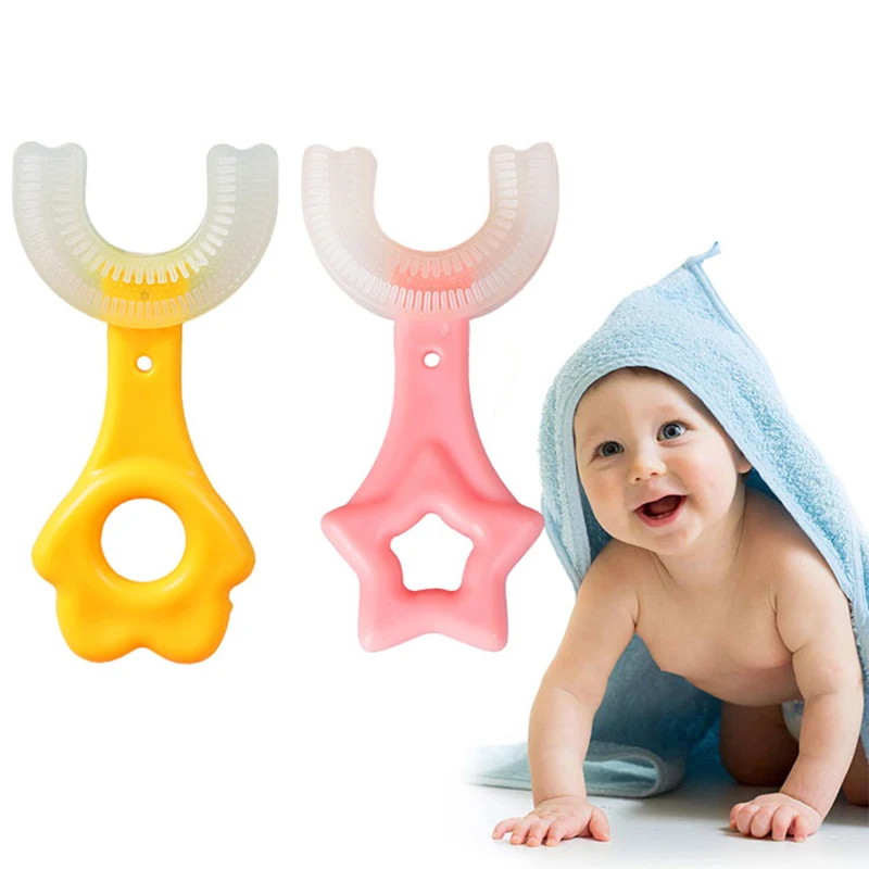 

U Shape Baby Toothbrush 360 Degree Child Toothbrush Teethers Soft Silicone Training Toothbrush Oral Care for Kids 2-6 Years Old