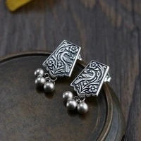 new fashion phoenix flower ball bead tassel earrings chinese style palace temperament elegant antique jewelry