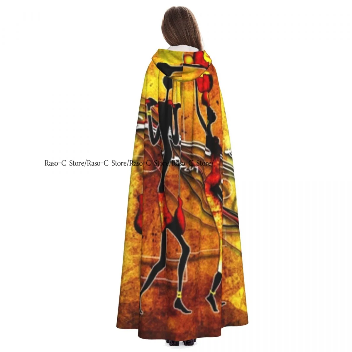 Плащ для взрослых накидка с капюшоном африканский этнический ретро винтажная