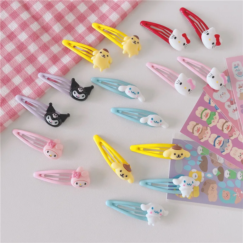 

Sanriod Kawaii Accessories Hello Kitty My Melody Kuromi Cinnamoroll Cute Hairpin Anime Hair Accessories Gifts Toys for Children