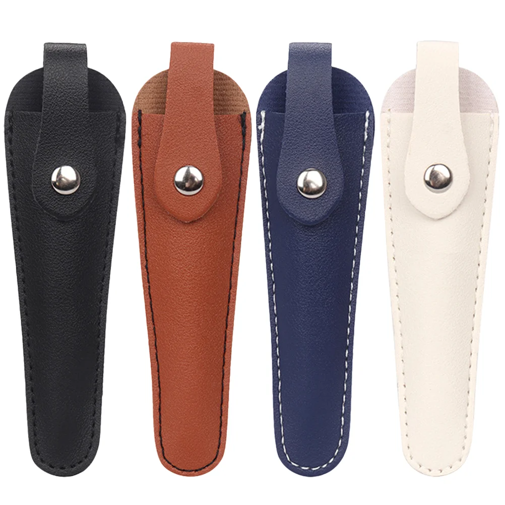 

4 Pcs Scissors Set Storage Bag Cover Tool Organizer Manual Sewing Protector Pu Sheath Protection Child Kid