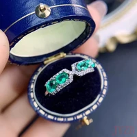 light luxury natural emerald row ring 925 sterling silver for women 2022 jewelry high level accessories for korean fashion girls