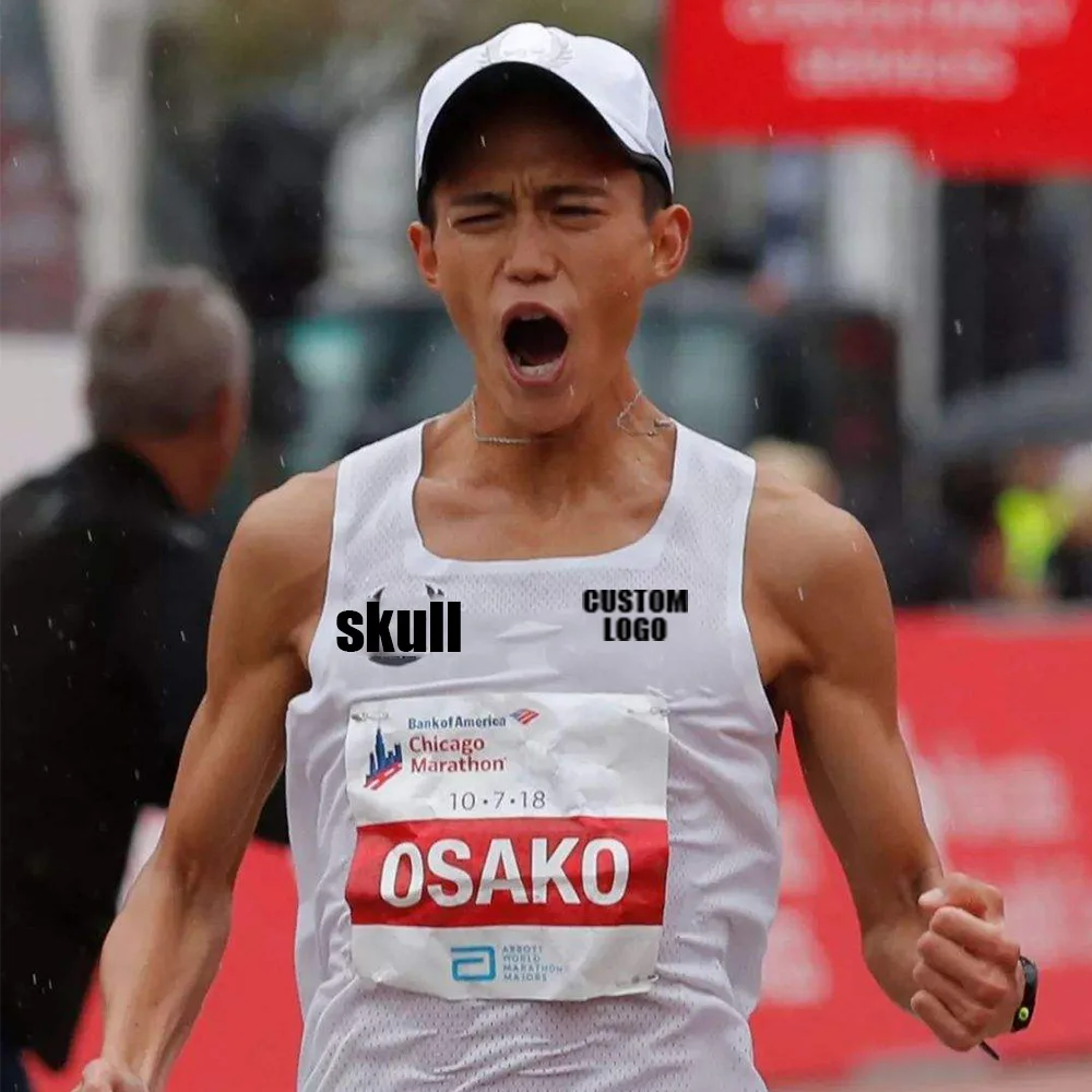 

RUNFITNESS Athletics Tank Top Runnning Speed Fitness Shirt Mens Clothing Guys Sleeveless Vest Athlete Track Field Singlet