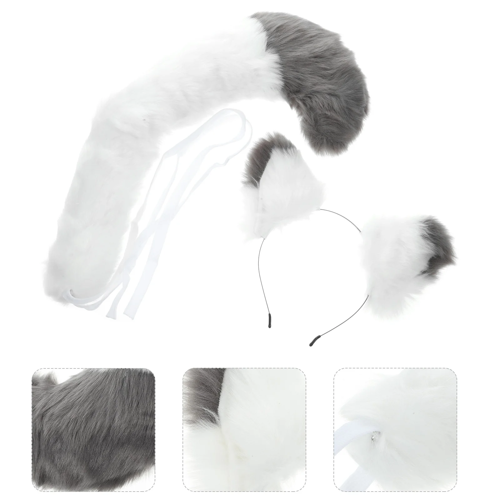 

Animal Ears Tail Hairy Accessories Hairband K Rabbit Fur Fabric Furry Cosplay Costume Props