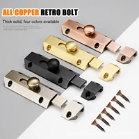 1pcs pure copper security dead bolt antique door slide latch lock heavy duty gate safety sliding bolt latches