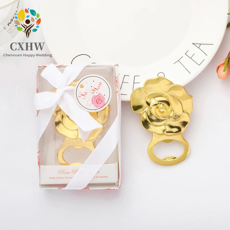 

10 Pieces Rose Design Bottle Opener Metal Funny Beer Openers Tools Wedding Gifts for Guests Alloy Package Openers Party Favors