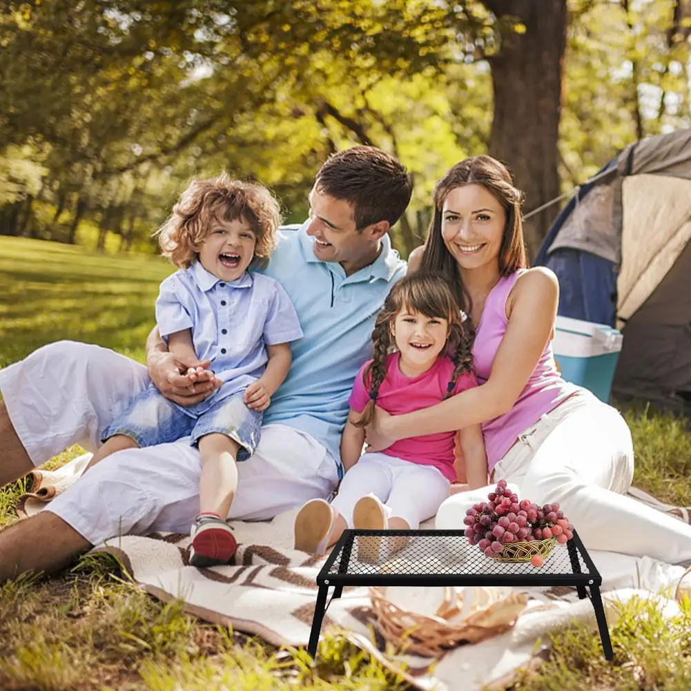 

Folding Iron Net Table Outdoor Portable Barbecue Table Folding Small Travel Self Mat Driving Grill Cooking Portable Table T Y4x6