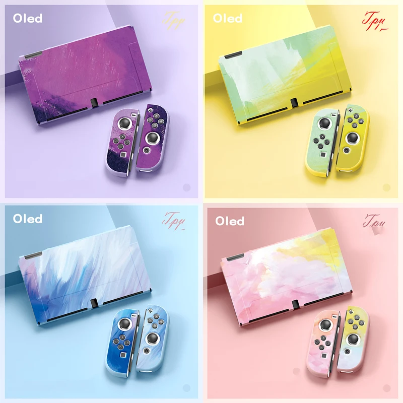 For Nintendo Switch OLED Accessories Protective Shell NS Game Host Console TPU Color Cover Full Package Protective Cover