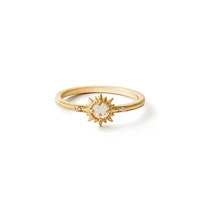 japanese light luxury sun twinkling natural white crystal simple and versatile agete style sterling silver inlaid ring