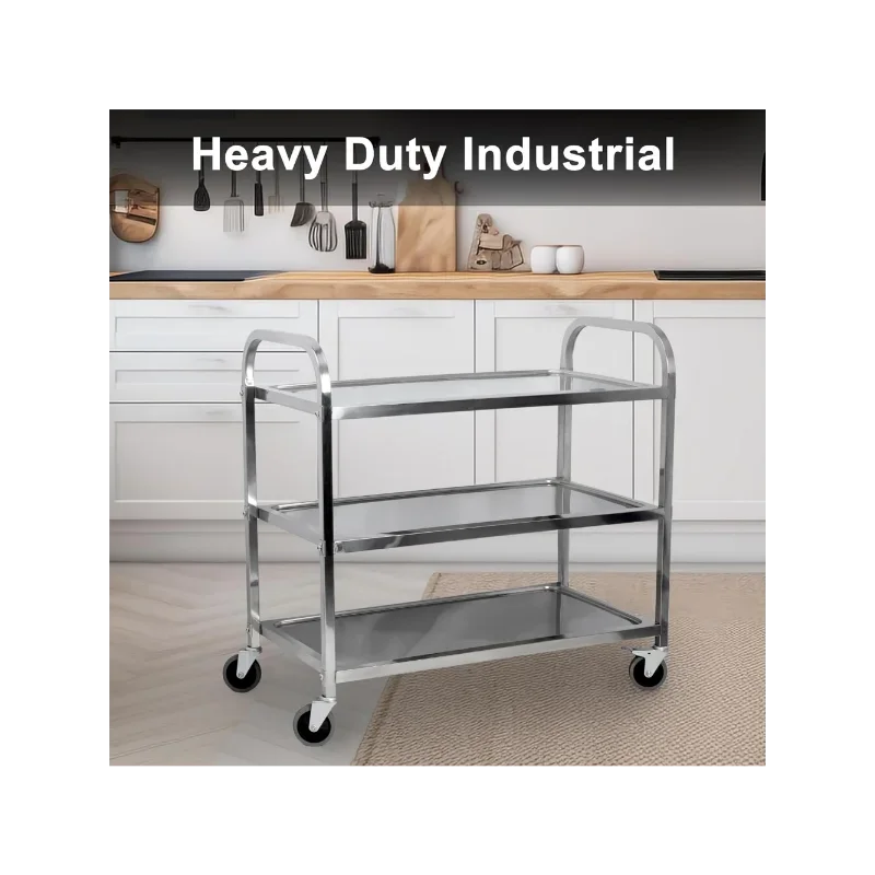 Тележка из нержавеющей стали с 3 полками 30 x 16 33 дюйма сверхмощная промышленная