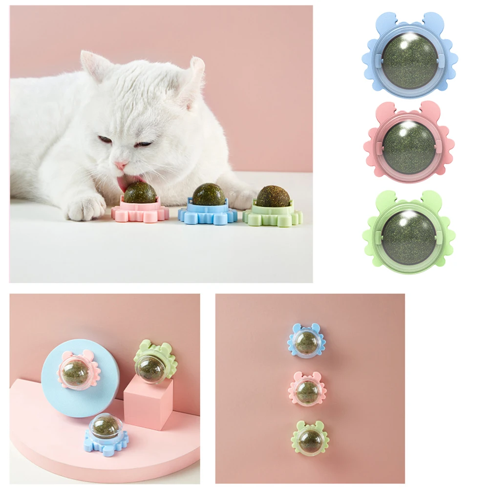 

Nutrition Cat Catnip Ball Natural Healthy Cat Mint Wall Stick-on Ball Treats Promote Digestion Cat Grass Lick Snacks Kitten Pet