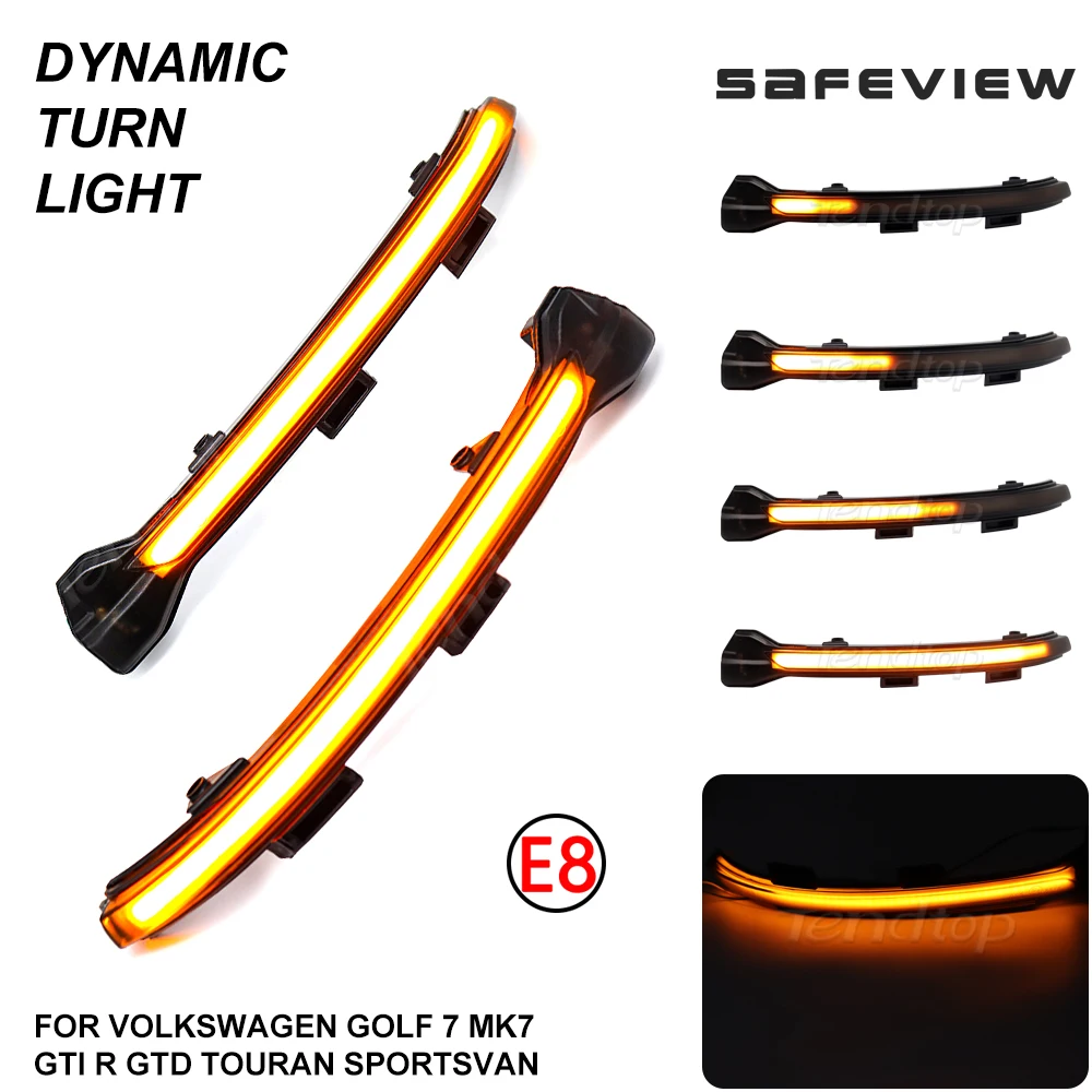 

Flowing Water Blinker Side Mirror LED Dynamic Turn Signal Light For Volkswagen VW Golf 7 MK7 7.5 GTI R Sportsvan Touran L II