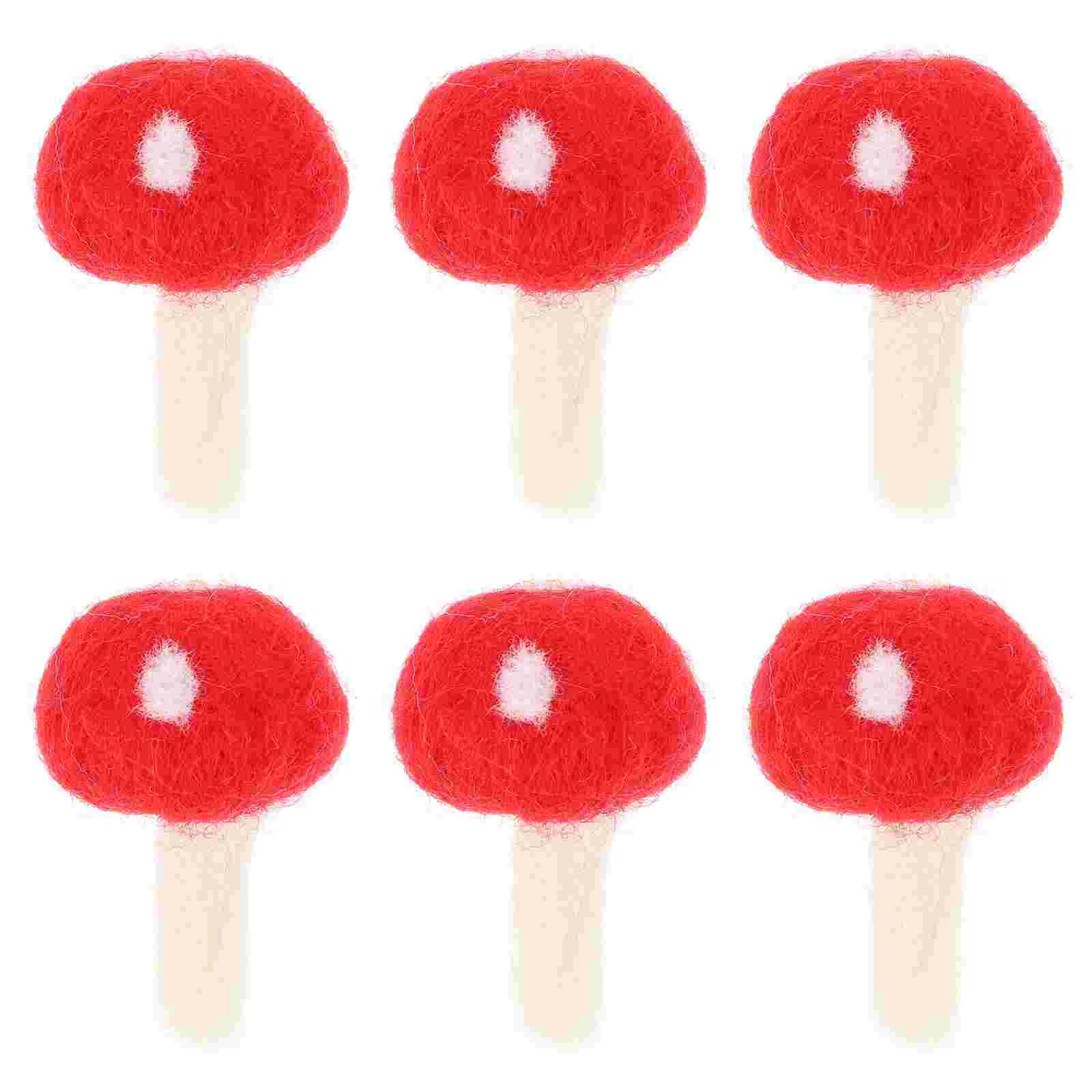 

6pcs Manual Mushroom Ornaments Lovely Mushroom DIY Brooch Headdress Accessories
