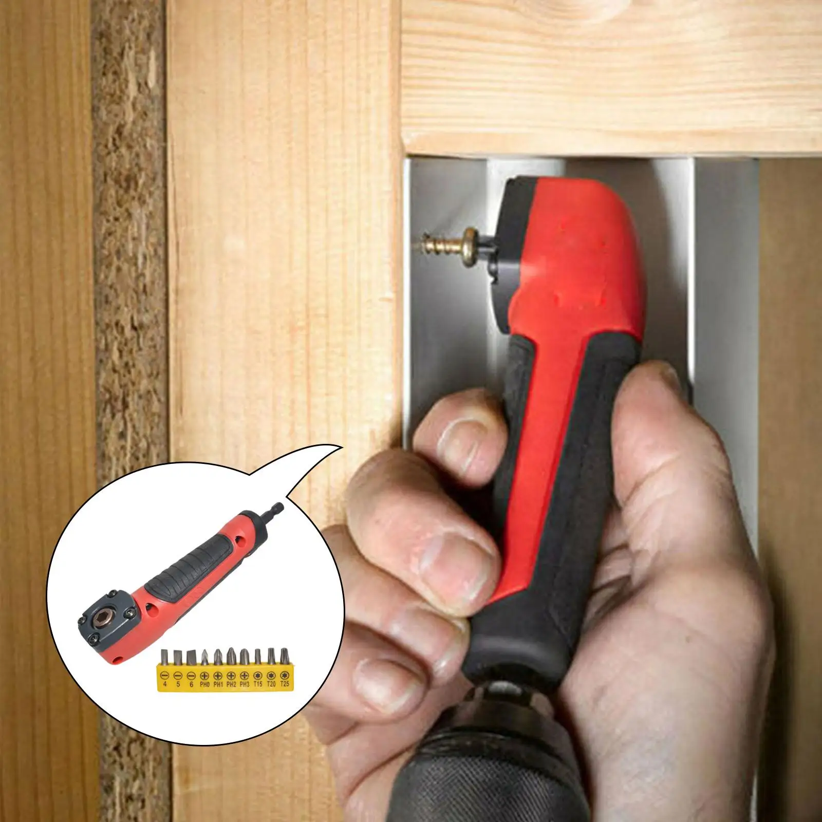 

90 Degree Right Angle Adapter Right Angle Screwdriver Lengthened Corner Device for Furniture Repair