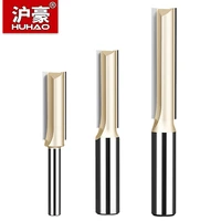 huhao 1pcs 14 12shank 2 flute straight bit woodworking tools router bit for wood tungsten carbide endmill milling cutter