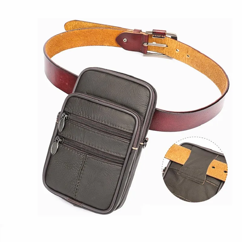 

Man Waist Bag Genuine Leather Men's Shoulder Bags Messenger Bag For Men Crossbody Bags New Small Man Designer Handbag Bolso Male