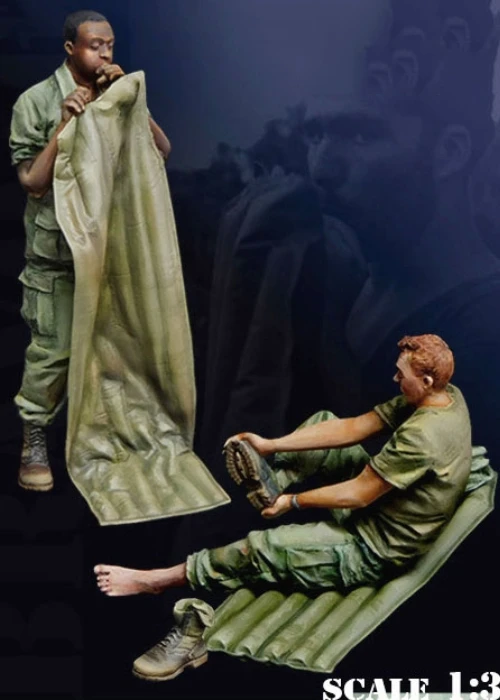 

1/35 Scale Die Casting Resin Figure Model Assembly Kit Vietnam War US Army 2 People