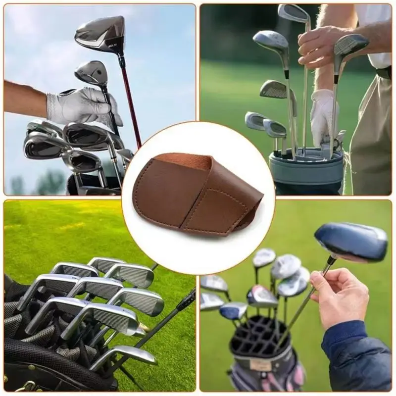 

Outdoors Golf Club Cover Waterproof Club Leather Cover Pu Portable Anti-dirty Putter Cover Golf Iron Sleeve Antifouling
