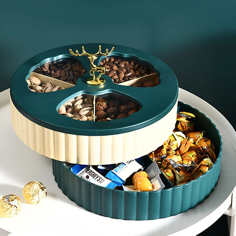 

Candy storage box Dried fruit box Light luxury elk and cat ear plastic storage box can multilayer be stacked to use snack box