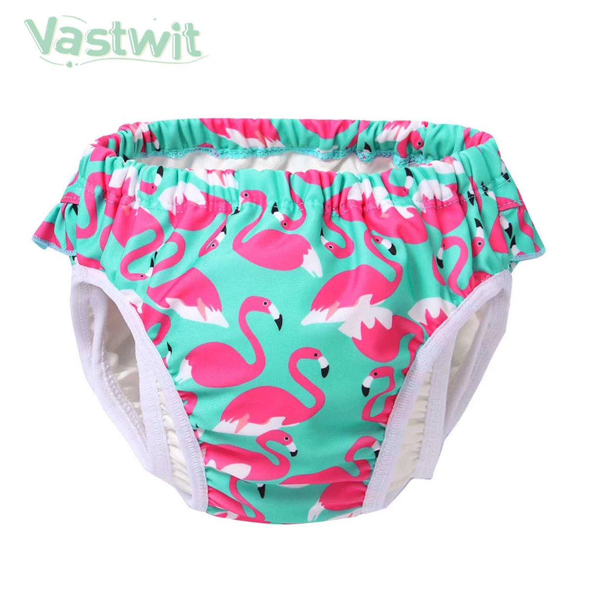 

Нижнее белье для купания для маленьких девочек, детские подгузники с эластичным поясом, шорты с милым мультяшным принтом и оборками, 9 мес.-3 ...