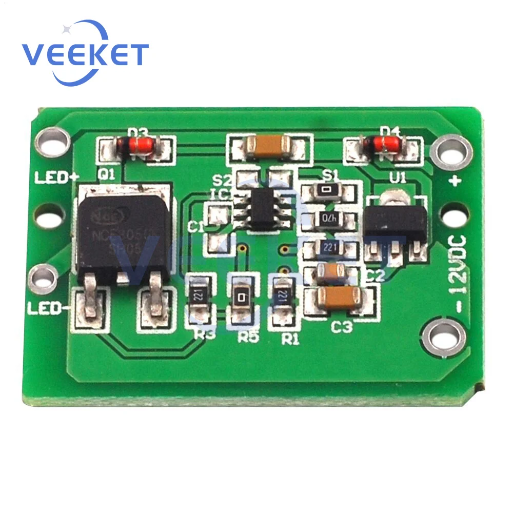 

12V Capacitive Touch Switch Sensor Module Push Button Touching Key Module Jog Latch With Relay DC 6-20V 3A TTP223 module