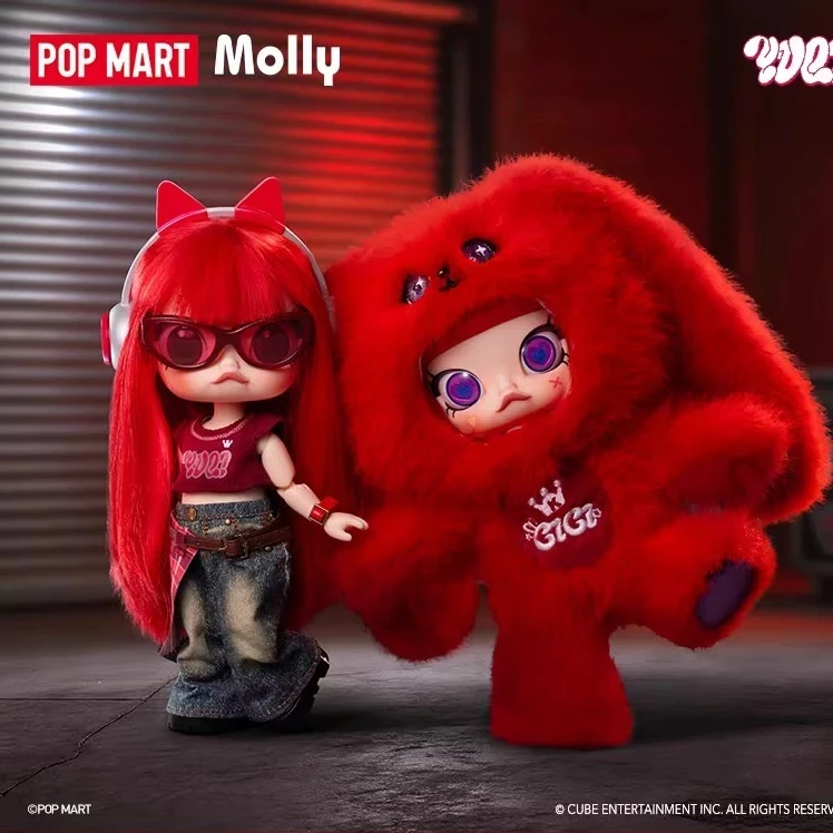 Фото POPMART Оригинальная коллекционная фигурка MOLLY × YUQI (Сонг Юйци) 1/8, серия Blind Box, подарок, интересный декоративный предмет, игрушка, в наличии №3