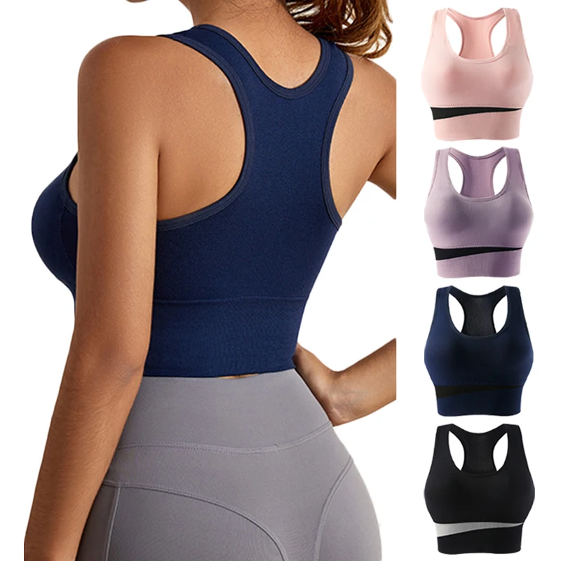 

Sexy Breathable Mesh Sport Bra Summer Women Push Up Yoga Underwear Fitness Gym Active Bras Outer Wear Vest Workout Top Sportwear