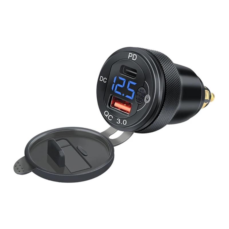 

Быстрая зарядка 3,0 USB зарядное устройство адаптер со светодиодным вольтметром для мотоцикла R2LC