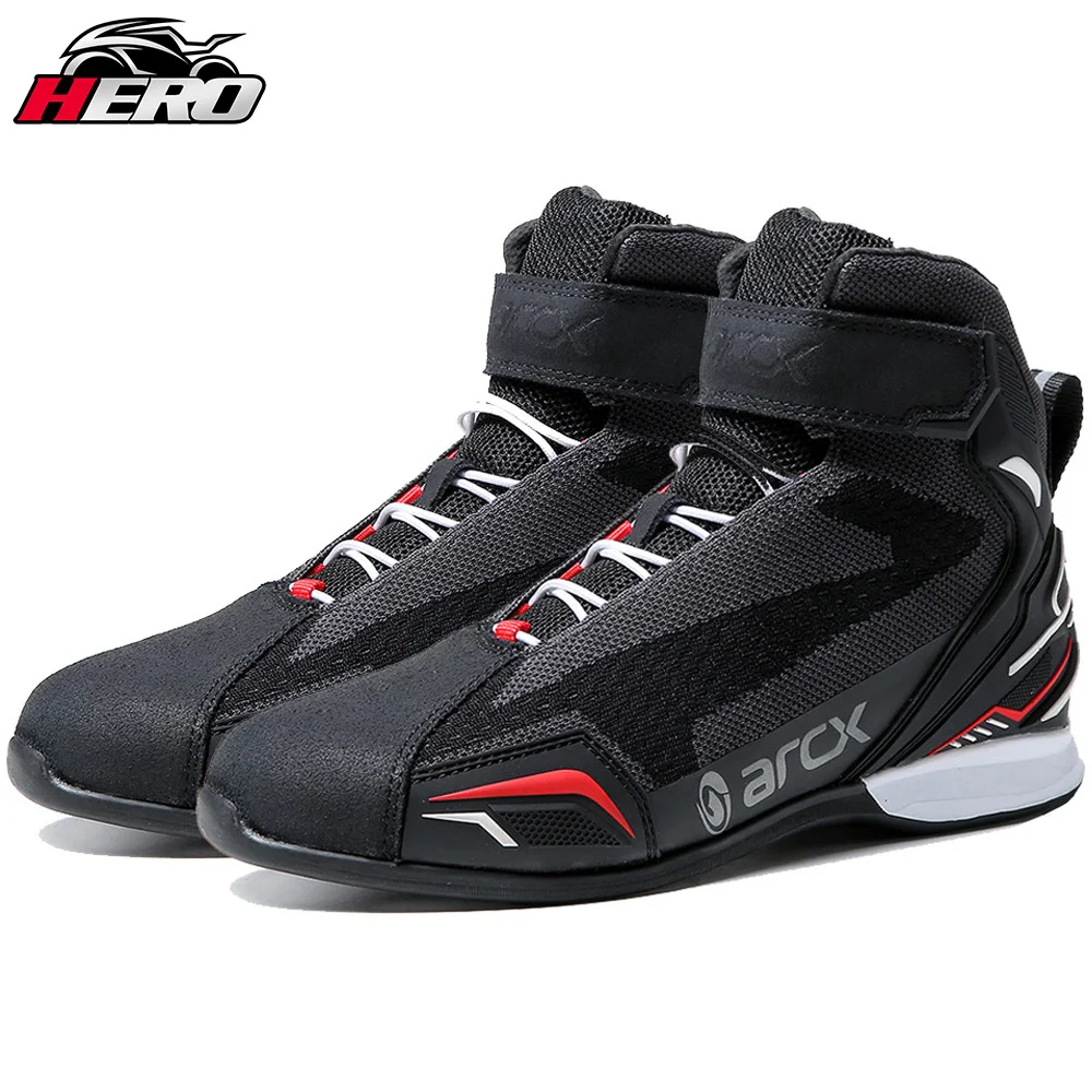 ARCX Motorcycle Boots Men Waterproof Microfiber Summer Moto Motocross Riding Boots Breathable Motorbike Shoes Casual Shoes