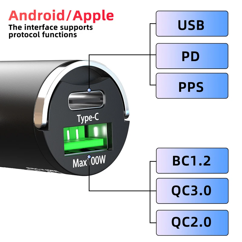 Автомобильное зарядное устройство USB TYPE-C для Zeekr X 001 009 2022 2023 2024 Al телефона iPhone 11 15
