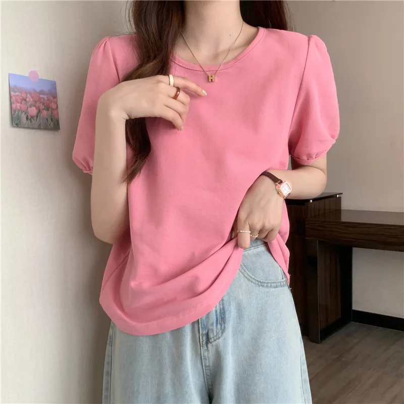 

women's summer new round neck loose short-sleeved T-shirt one
