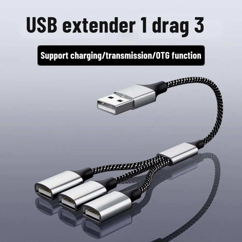 

Portable Usb Cable Splitter Otg Usb To 3 Usb 2.0 Hub Dock Station Multi Splitter Adapter High Speed Transfer Converter 4port