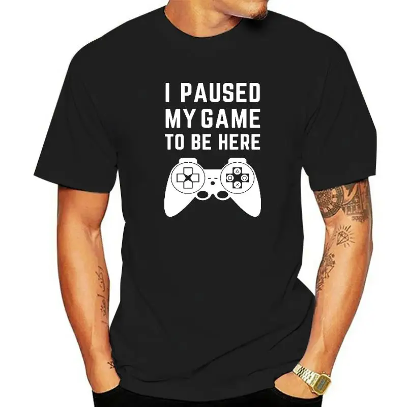 

Я Paused My Game to Be Here футболка забавная видеоигра новинка футболка с надписью Gamer Crewneck европейский размер 100% хлопок Обложка печать Camiseta