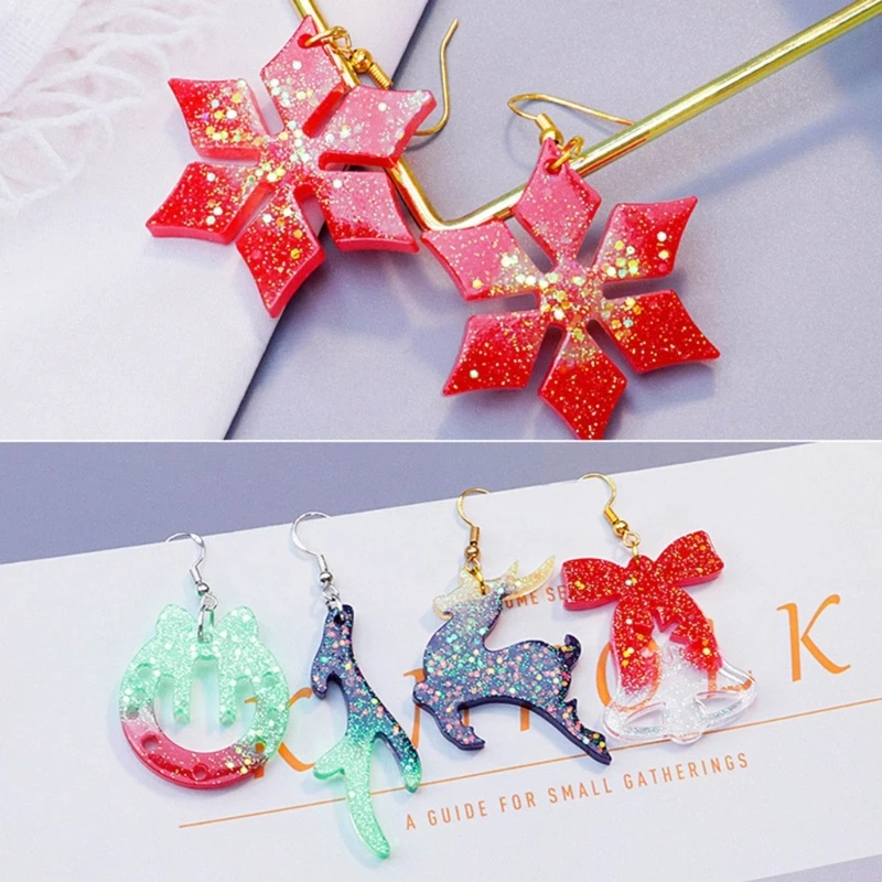 

E0BF Silicone Crystal Resin Mould Christmas Pendant Epoxy Casting Mold Jewelry Making