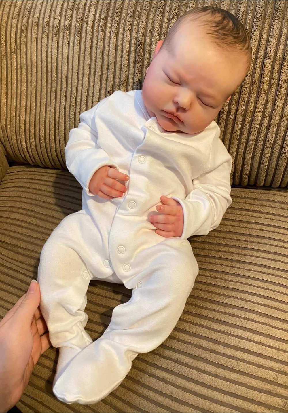 20inch Bebe Reborn Doll Newborn Baby Sleeping Soft Touch Cuddly Body Doll with Genesis 3D Hand Painting Doll Visible Veins