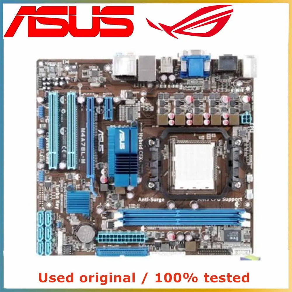 

For ASUS M4A78L-M Computer Motherboard AM2 AM2+ DDR2 For AMD 760G Desktop Mainboard USB2.0 SATA II