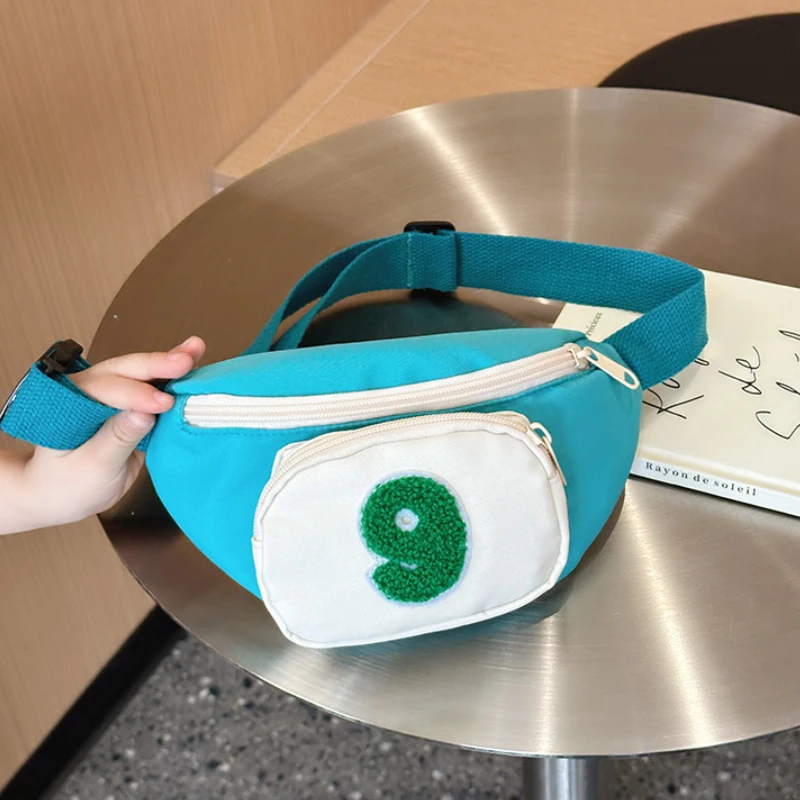 Простая нейлоновая нагрудная сумка для мальчиков модная детская поясная сумочка