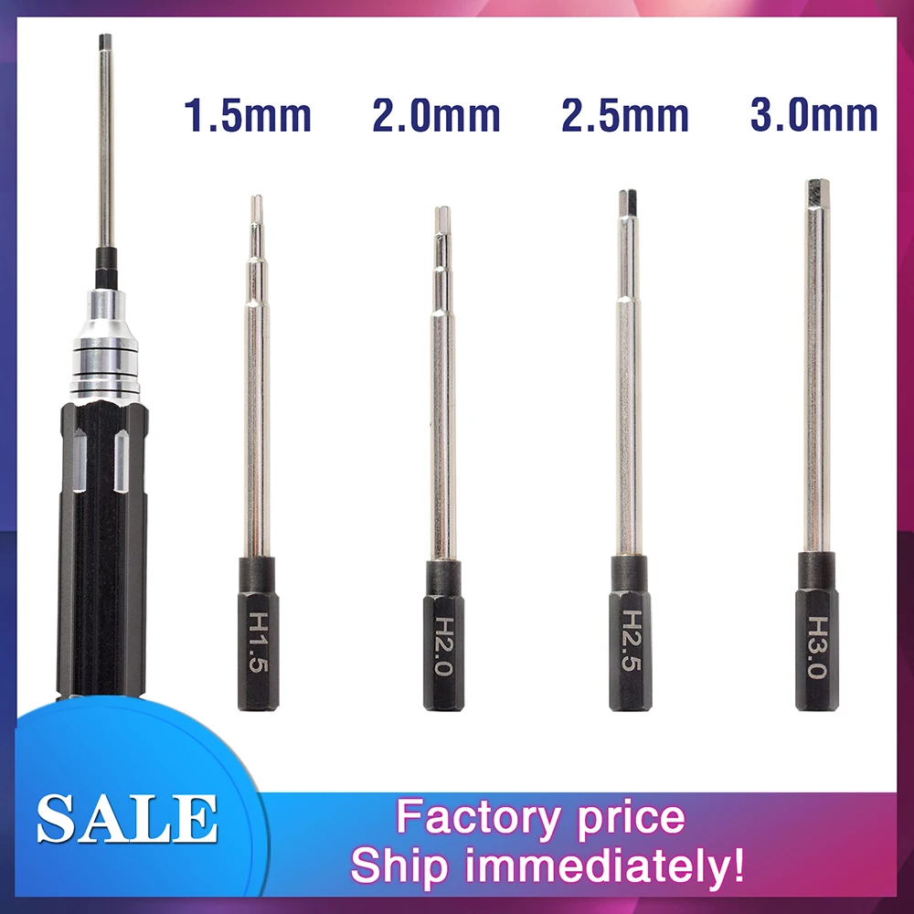

RC parts 4 in 1 1.5mm 2.0mm 2.5mm 3.0mm Hex Screwdriver Metal Tool Kit Set for RC Helicopter Car Airplane Drone Aircraft