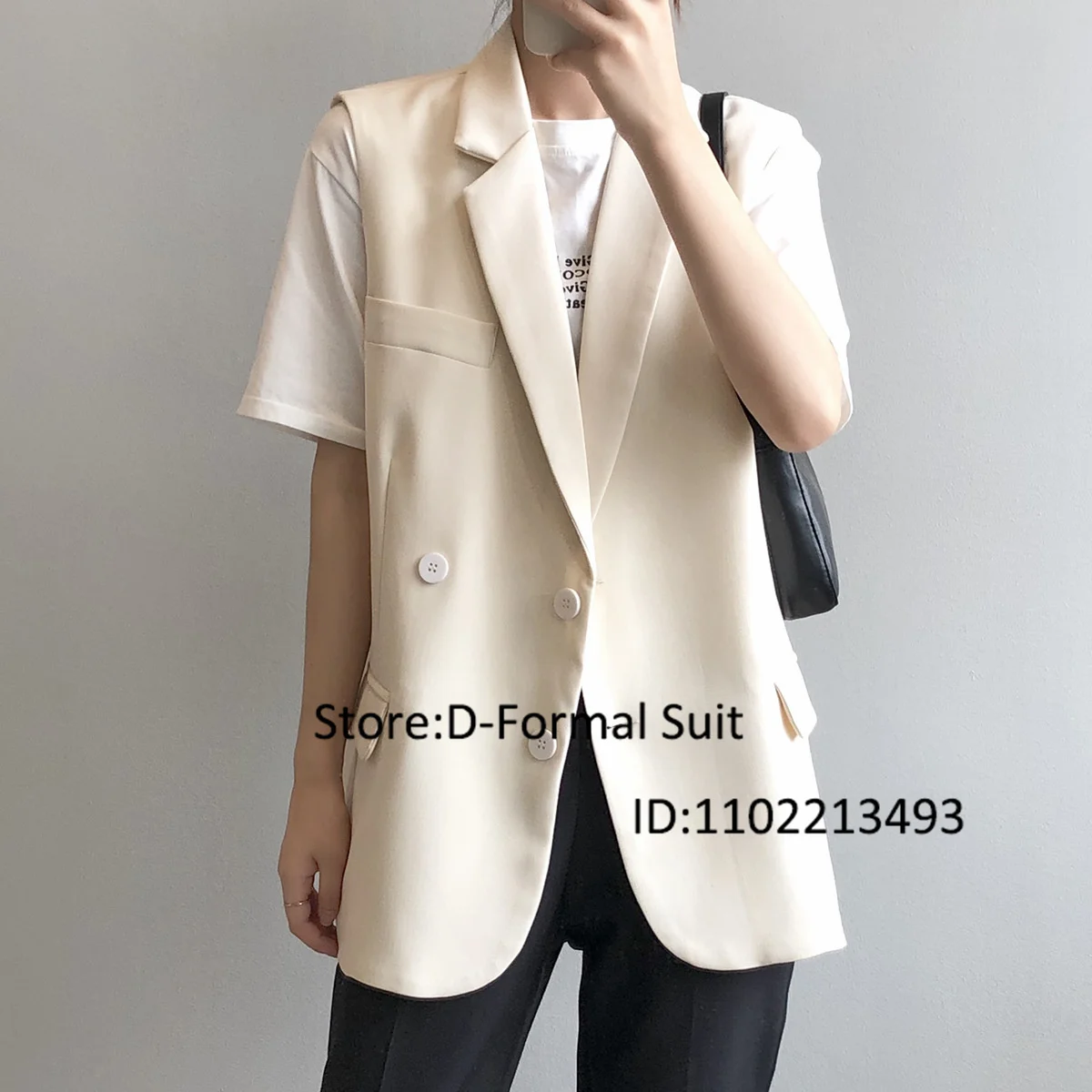 

New Women Long Vest Lapel Double Breasted Sleeveless Jacket Winter Traf 2023 Woman Summer Bring Coat Zevity Trf Women's Jackets