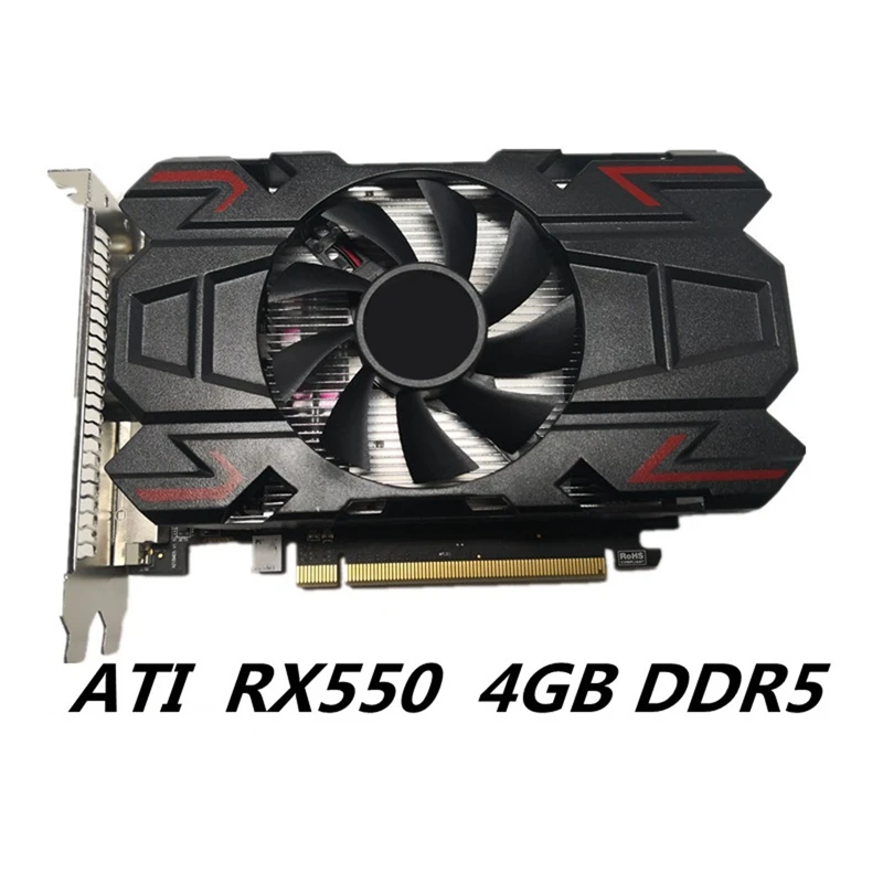 Graphics Card ATI HD RX550 4GB DDR5 128Bit Computer Game Graphics Card Integrated Machine Office Eat Chicken Video Card