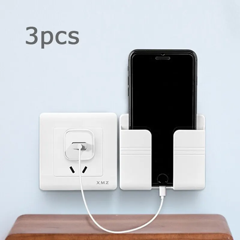 

Wall Mounted Shelf Wall Cell Phone Charging Place Holder Wall Bedside Fixed Sticky Bathroom Kitchen Holder Desk Organizer Wall