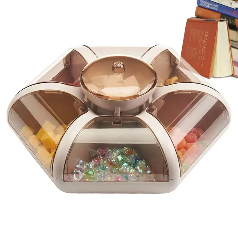 

Flower Petal Snack Holder Flower Petal Shaped Dried Fruit Plate 6 Grids Candy Dried Snacks Plate Containers Compartment Flower