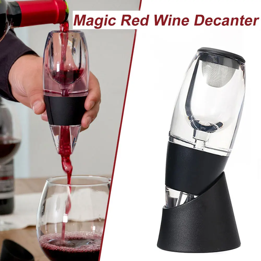 

Wine Decanter Quick Sobering For Bar Party Kitchen Professional Red Wine Whisky Aerator Dispenser Pourer With Filter and Base