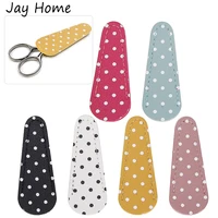 3 pieces leather embroidery scissors sheath polka dot scissors protective cover scissors sewing crafting needlework diy tool