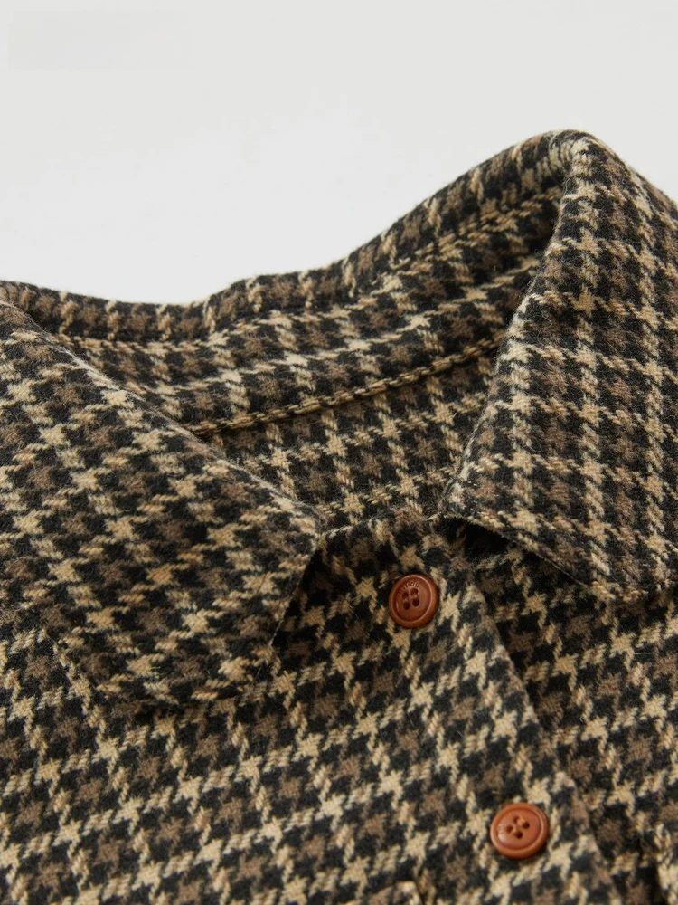 Женские клетчатые рубашки Answer с длинным рукавом зима 2023 ретро художественная