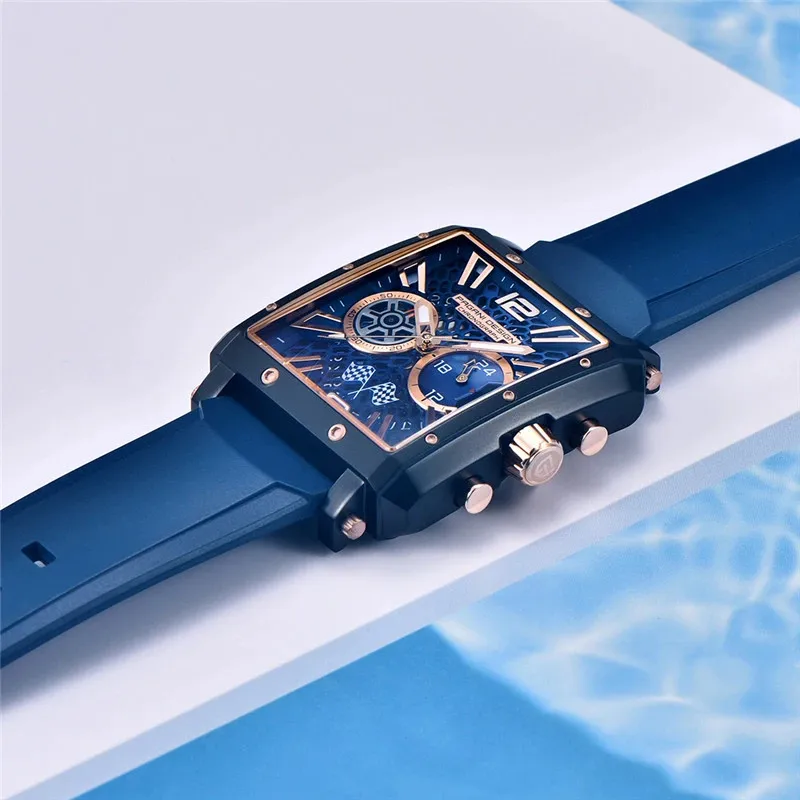 Men's Watch Multifunction Chronograph Luxury Sapphire Sports Waterproof Clock Racing Series Skeleton Dial Quartz Watch Relojes enlarge