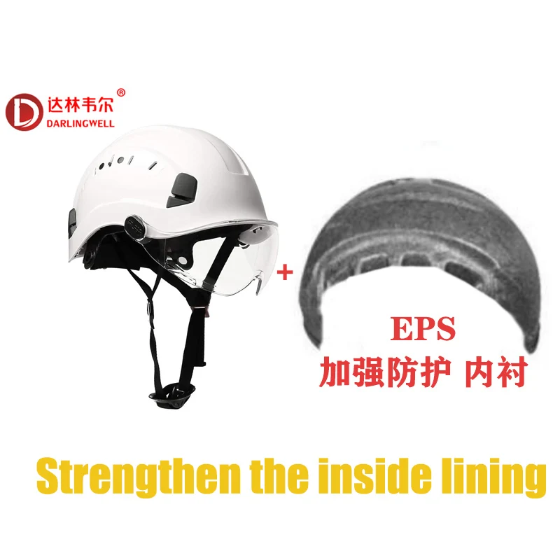 

DARLINGWELL Construction Safety Helmet With Visor Goggles Eps Foam Lining CE ABS Hard Hat ANSI Industrial Work Head Protection