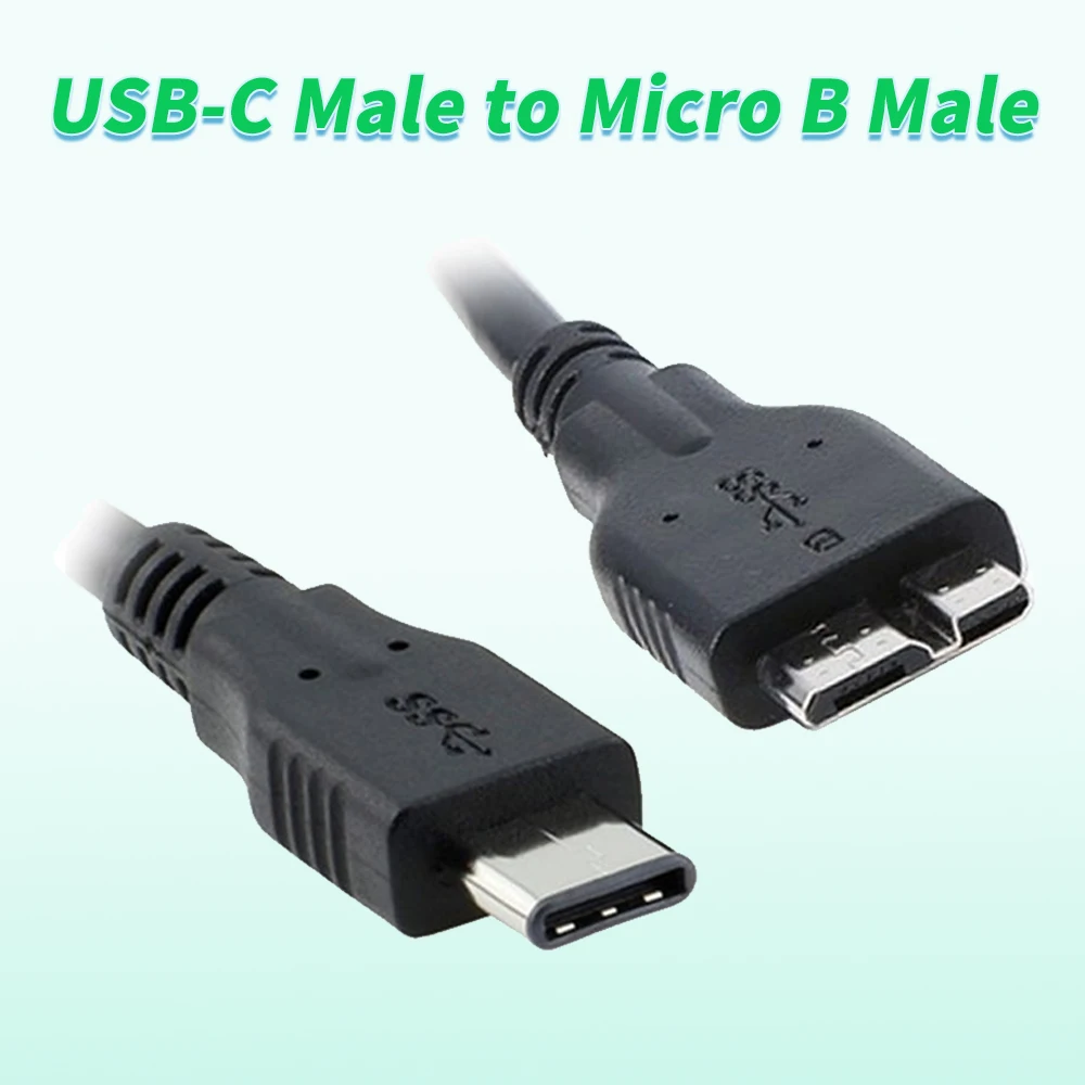 

USB 3,0 Штекерный разъем типа C к Micro B USB 100 Штекерный кабель для передачи данных 1 м см 3 фута 1 метр для Macbook и ноутбука черный