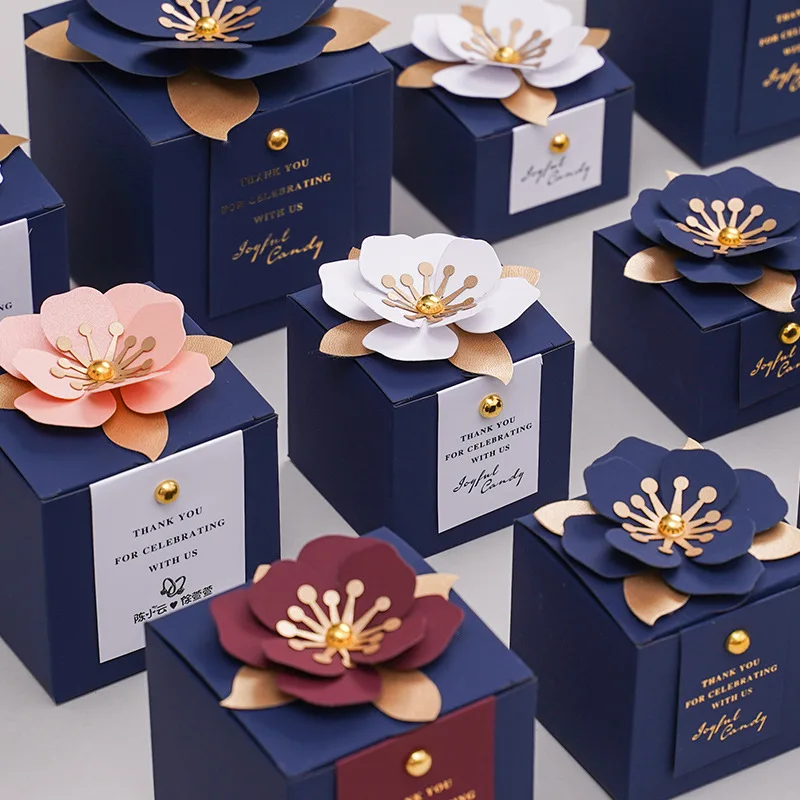 Birthday Party Wedding Candy Boxes For Guests Personalized Thank You Flower Gift Box Valentines